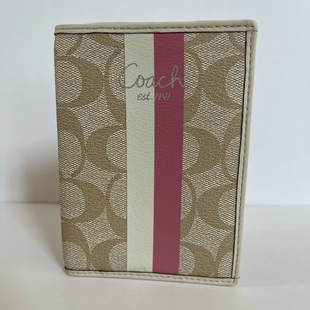 COACH Signature Coated Canvas Passport Case
